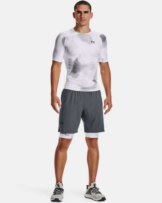 Men's UA Iso-Chill Compression Printed Short Sleeve, White, pdpMainDesktop image number 2